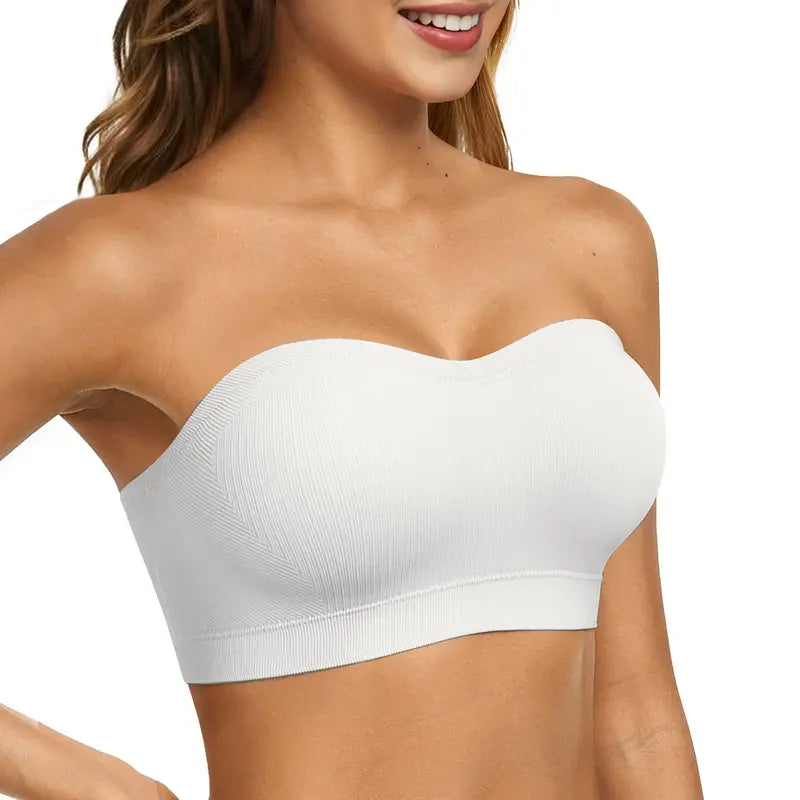 Women's Strapless Non-Slip Bandeau Bra, Seamless Wireless Tube Top