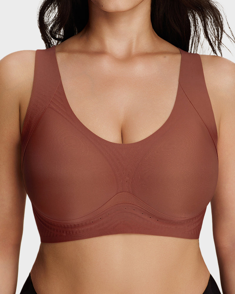 Wide-Strap Wireless Full-Cover Tank Bra