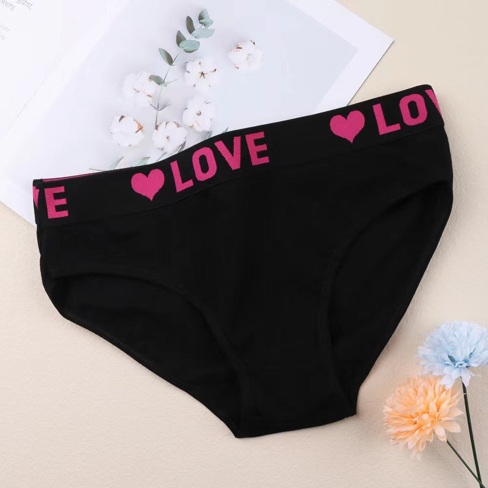 Women's Soft Breathable Heart Tape Panties