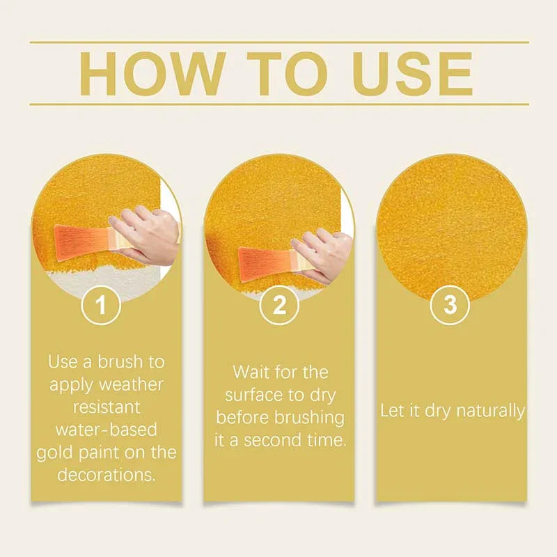🎨🏡Water-Based Weather-Resistant Gold Paint