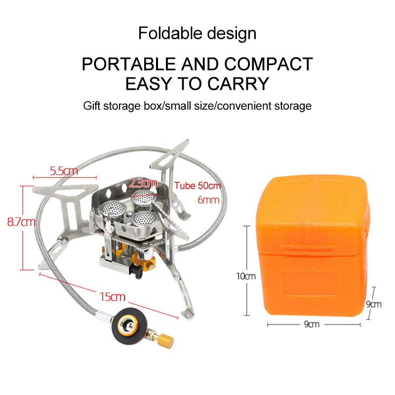 ⏰🔥Camping Gas Burner – 5800W, Piezo Ignition, Windproof 🔥