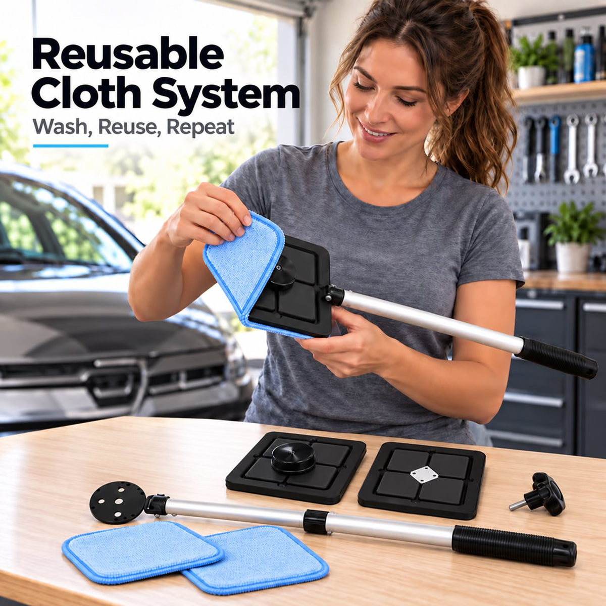 🎁Dual Magnetic Car Windshield Cleaner | Streak-Free Auto Glass Cleaning Kit