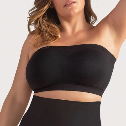 Convertible Strapless Bandeau Bra with Wireless Comfort, Anti-Slip Grip & Removable Straps