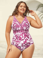 Two-Piece Floral Print Ruched Mesh Swimsuit 59