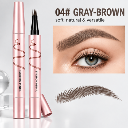 🔥🖤 Waterproof Eyebrow Pencil with 4-Prong Tip | Ultra-Fine Lines for Natural Hair-Like Effect 💗