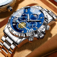 Silver band with blue surface
