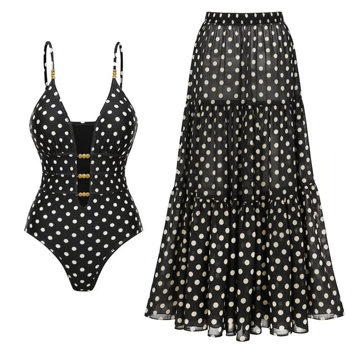 Hollowout Two Piece Swimsuit Set