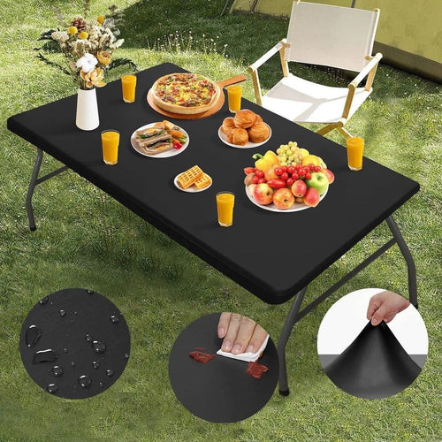 🌸✨Pack Stretch Fabric Table Top Cap Cover, fits 4ft/6ft/8ft Tables