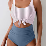 Women's One Piece Tummy Control Cut Out Tie Knot Swimsuit 2