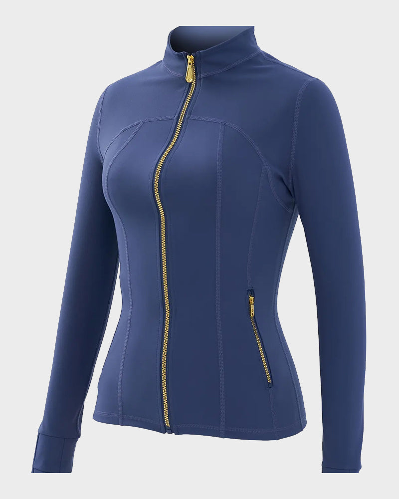 Golden Zipper Sport Jacket & 25" Leggings Set