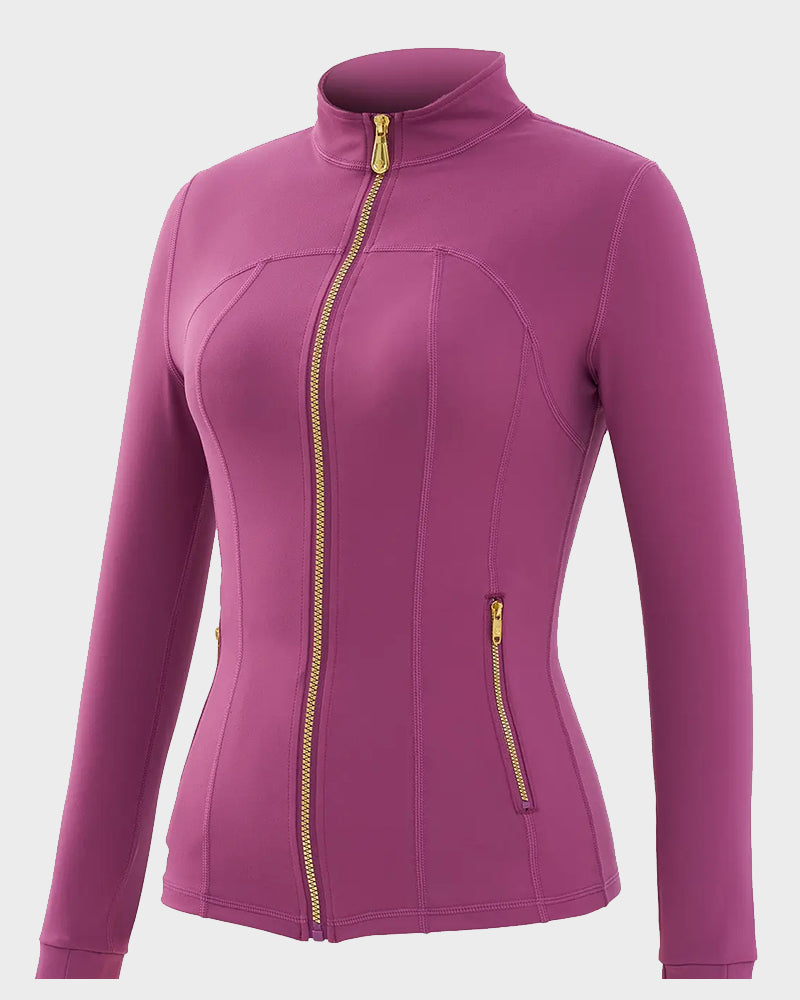 Golden Zipper Sport Jacket & 25" Leggings Set