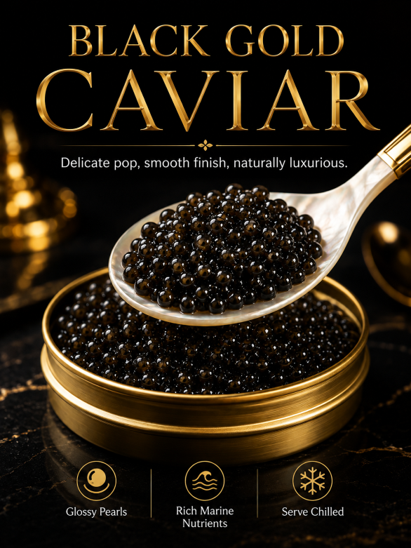 ✨Black Gold Premium Sturgeon Caviar🥄Plump Pearls, Ocean‑Sourced Nutrition for Your Gourmet Home Cooking-JT3