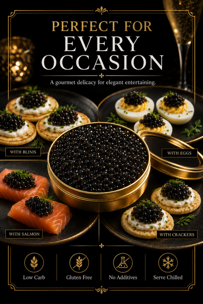 ✨Black Gold Premium Sturgeon Caviar🥄Plump Pearls, Ocean‑Sourced Nutrition for Your Gourmet Home Cooking-JT3