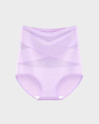 Plus-Size High-Waist Cross Tummy Control Panties