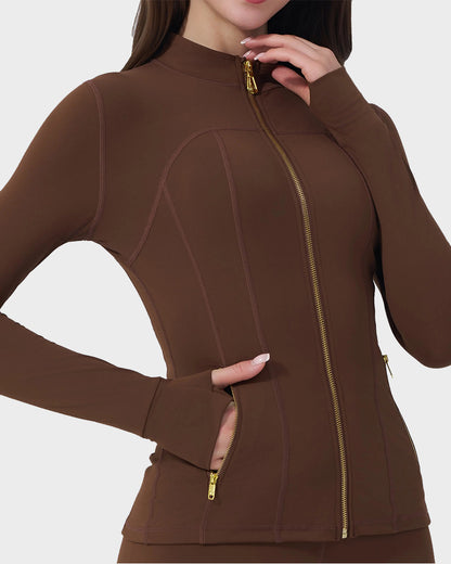 Golden Zipper Sport Jacket & 25" Leggings Set