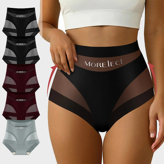 5-Pack Chic Mesh Patchwork High-Waist Panties