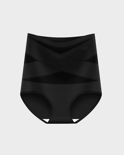 Plus-Size High-Waist Cross Tummy Control Panties