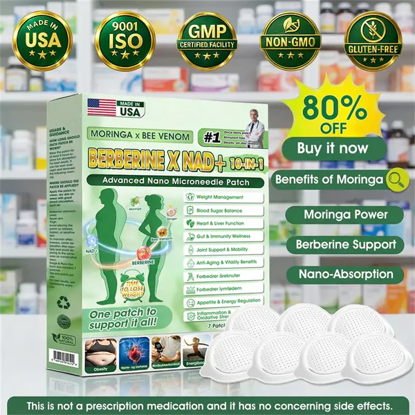 🧑‍⚕️🩺 Daily Wellness Support Patch – Moringa, Berberine & NAD+ Inspired Formula for Body Balance