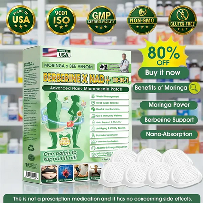 🧑‍⚕️🩺 Daily Wellness Support Patch – Moringa, Berberine & NAD+ Inspired Formula for Body Balance