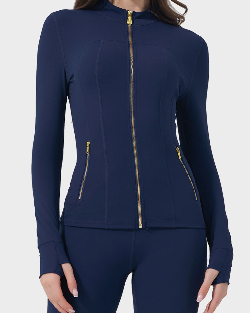 Golden Zipper Sport Jacket & 25" Leggings Set