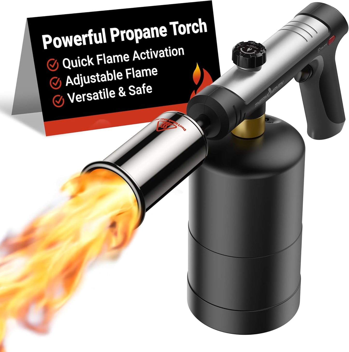 🔥High-Heat Propane Torch – Adjustable Flame Torch for BBQ, Grilling & Charcoal Lighting, Soldering & Outdoor Use