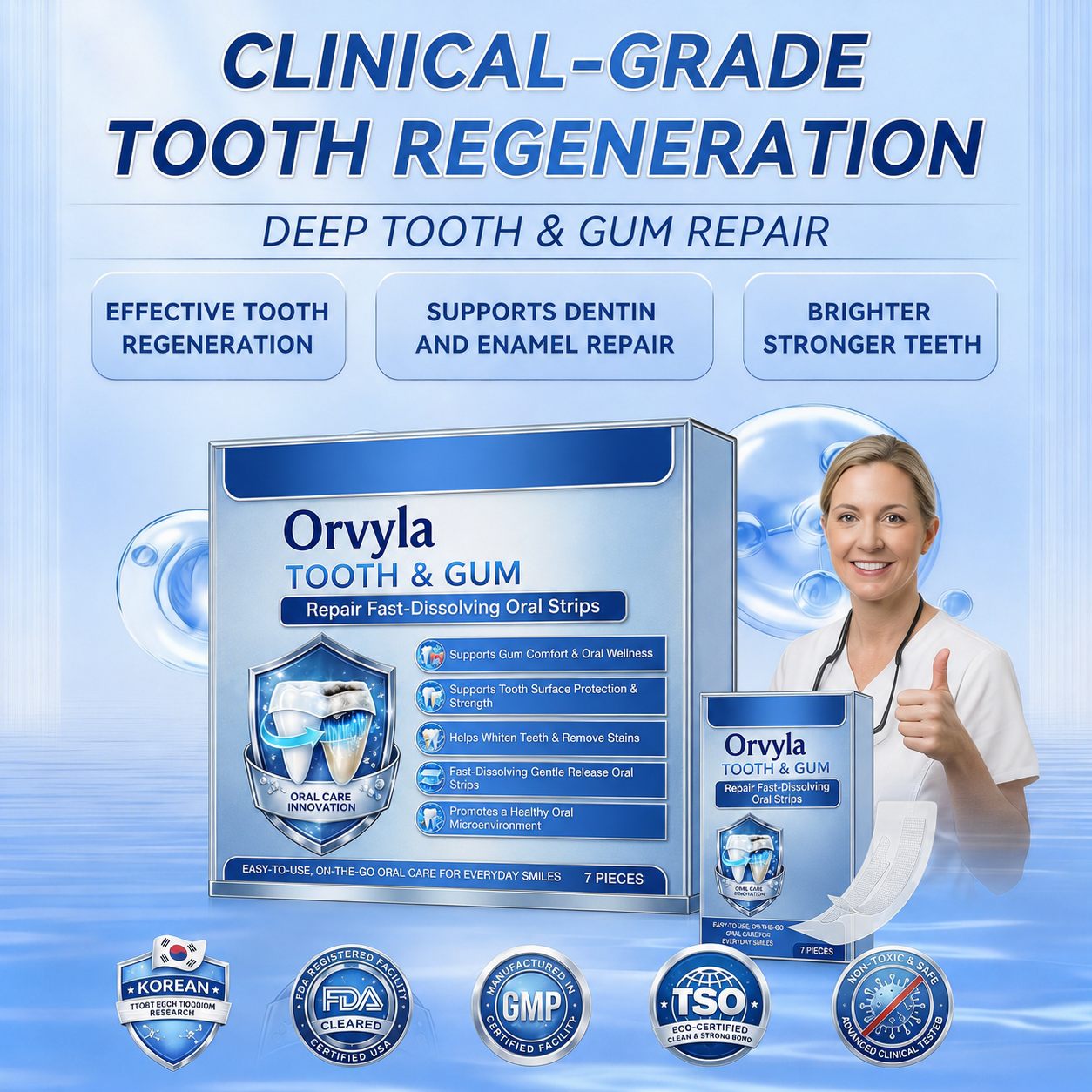 🦷 Fast-Dissolving Tooth & Gum Care Oral Strips – Daily Oral Wellness Support✨