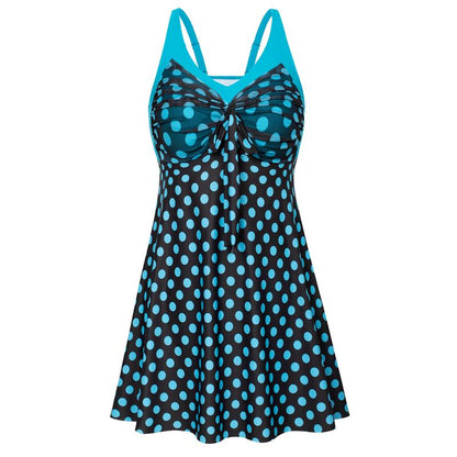 Women's Two Piece Swim Dress Plus Size Tummy Control Tankinis Swimdress Floral Printed Swimwear Swimsuits with Boyshort