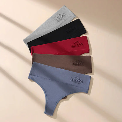 Women's High Waist Seamless Thongs, Tummy Control Lady Panty, Soft Stretchy Fabric No-Show T-Back Bikini Panties, Comfortable Fit Everyday Wear