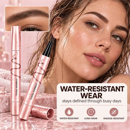 🔥🖤 Waterproof Eyebrow Pencil with 4-Prong Tip | Ultra-Fine Lines for Natural Hair-Like Effect 💗