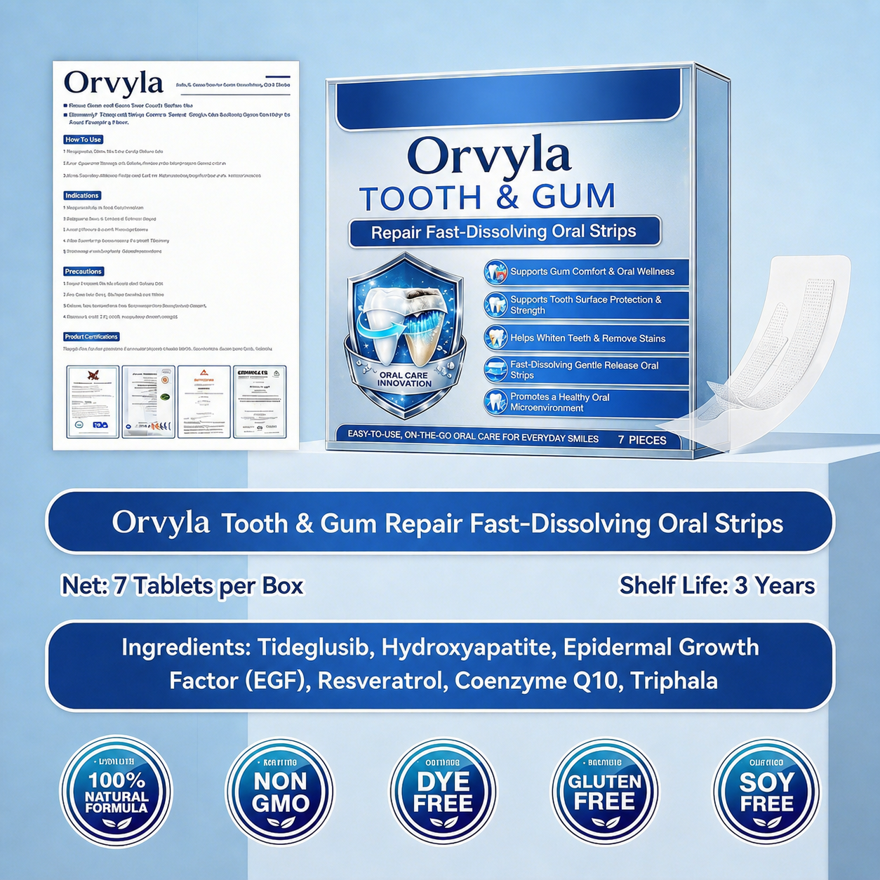 🦷 Fast-Dissolving Tooth & Gum Care Oral Strips – Daily Oral Wellness Support✨
