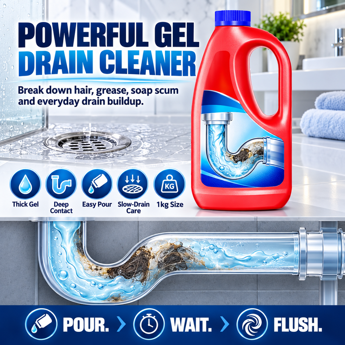🧼🚿Drain Clog Remover and Cleaner 💶 Fast & Effective Against Blockages✨