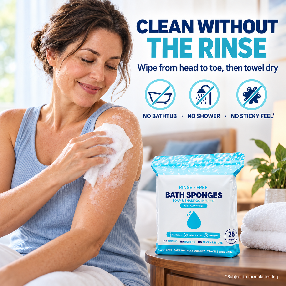 Rinse Free Bathing Wipes🚿Hypoallergenic & pH Balanced😙Freshness Anytime, Anywhere!