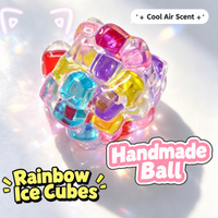 Colorful ice cubes and noisy balls