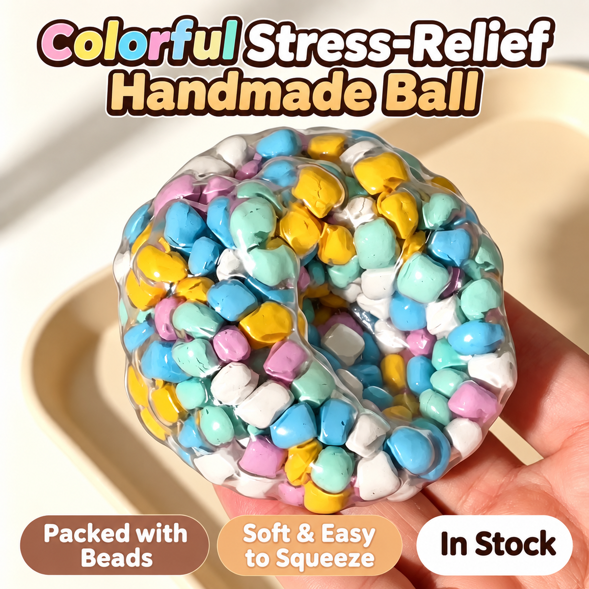 ✨2026 HOT SALE🌈 Aurora Beads Squeeze Ball – instant stress relief in your hand. 💆💪