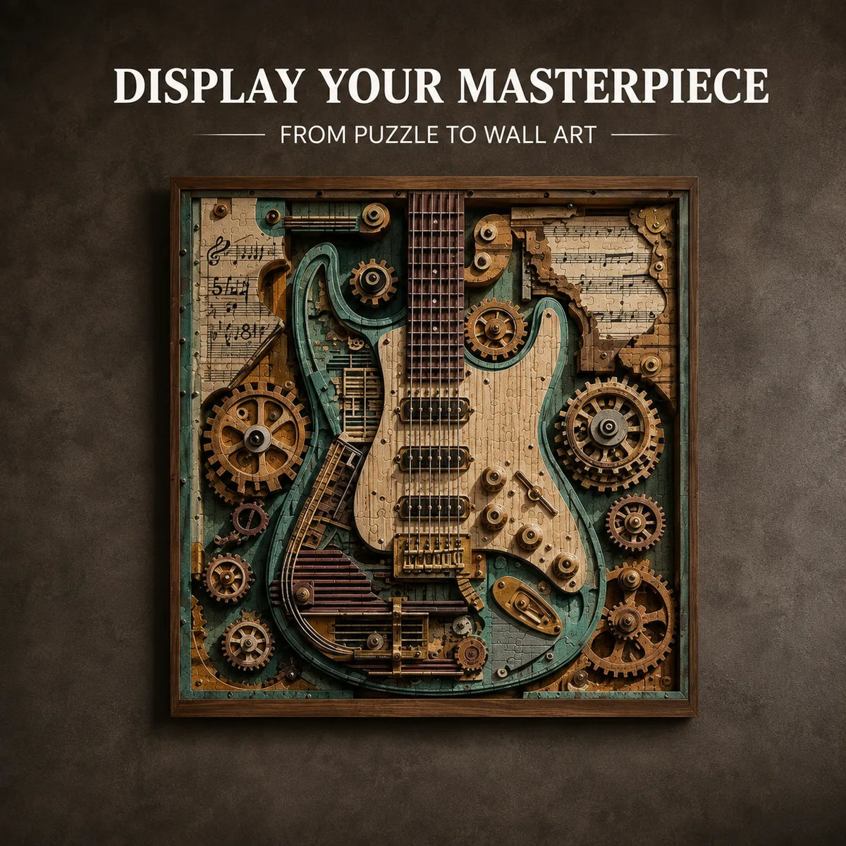 🧩 Creative Steampunk Guitar 3D Puzzle – DIY Mechanical Model Kit