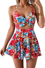 Women’s Tankini Skirt Swimsuit with Chest Pad 1