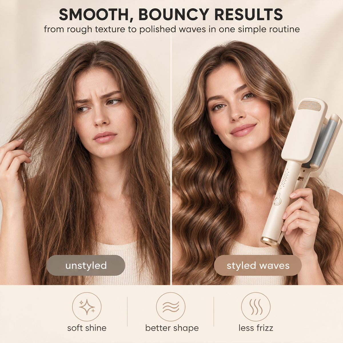 💇 ♀️✨ 32mm Wavy Hair Curler – Create Soft, Natural Waves at Home 🌸💕