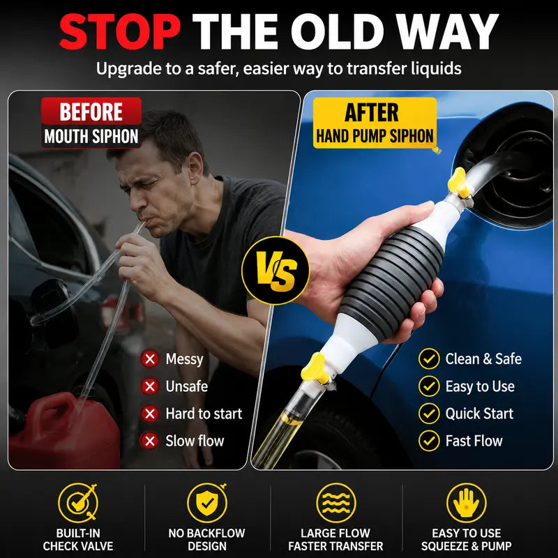 ⛽Manual Siphon Pump Kit with , Car Boat Motorcycle
