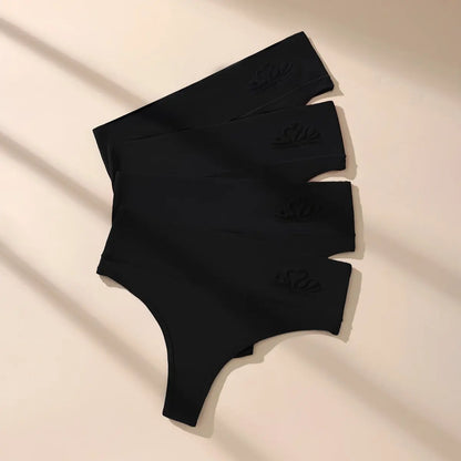 Women's High Waist Seamless Thongs, Tummy Control Lady Panty, Soft Stretchy Fabric No-Show T-Back Bikini Panties, Comfortable Fit Everyday Wear