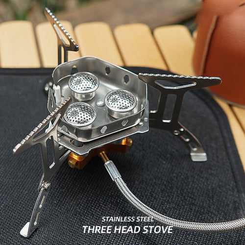 ⏰🔥Camping Gas Burner – 5800W, Piezo Ignition, Windproof 🔥