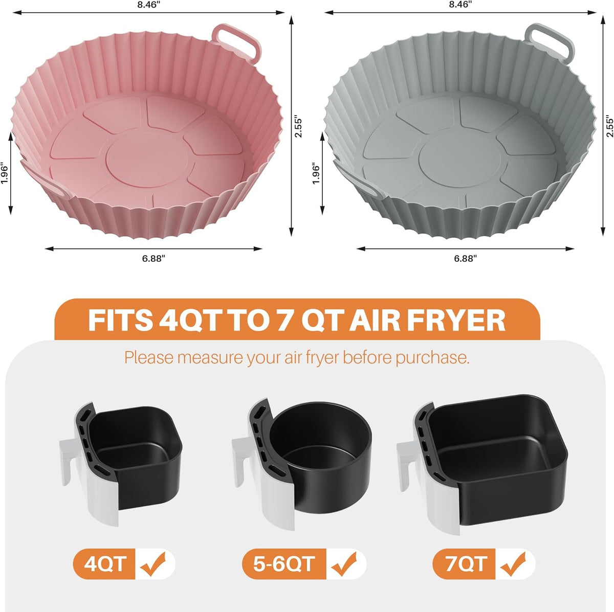 🔥 6-Piece Silicone Air Fryer Baking Tray Set – Non-Stick, Reusable & Easy to Clean