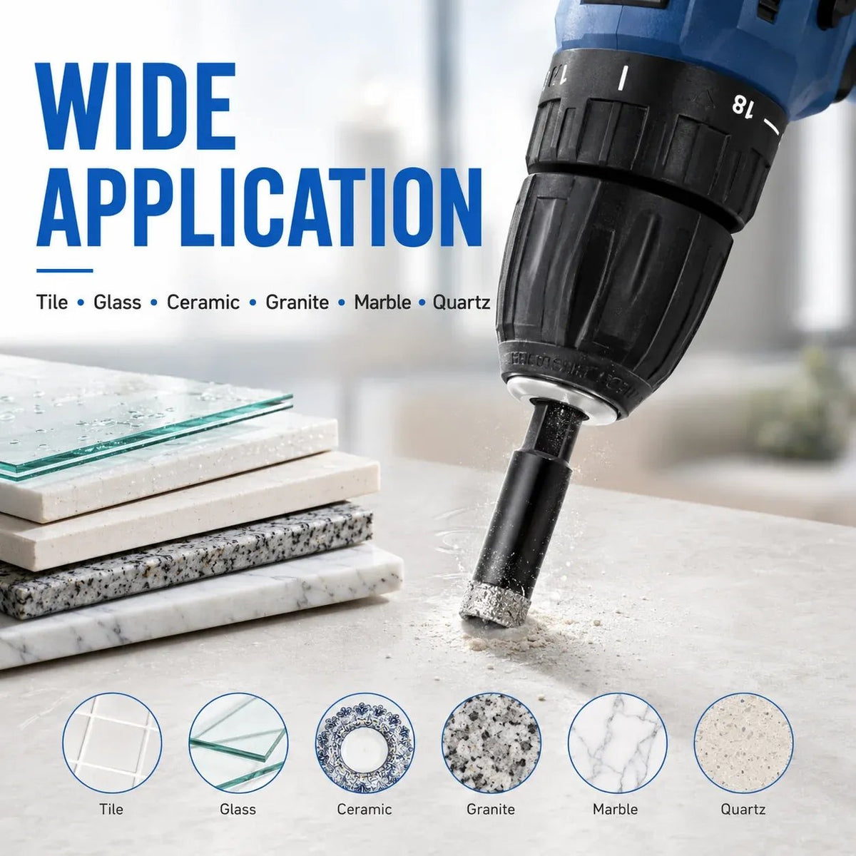 🔥6 Pcs Diamond Drill Bits Set, Brazed Diamond Drill Bits for Precision Drilling
