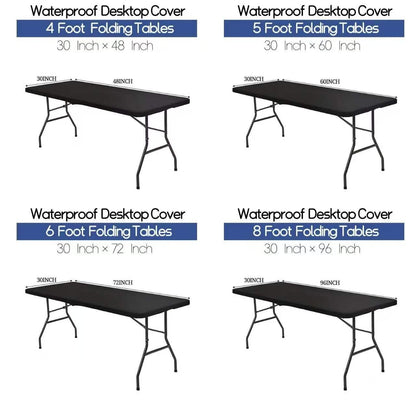 🌸✨Pack Stretch Fabric Table Top Cap Cover, fits 4ft/6ft/8ft Tables