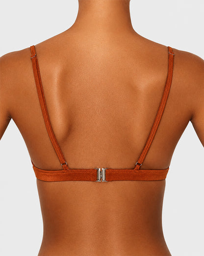 Women's Ribbed V-Wire Cami Bikini Two Piece Swimsuit