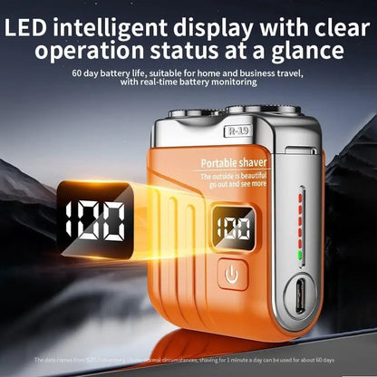 R-19 Luggage Electric Shaver, Mini Shavers for Men, Electric Portable Beard Shaver Razor