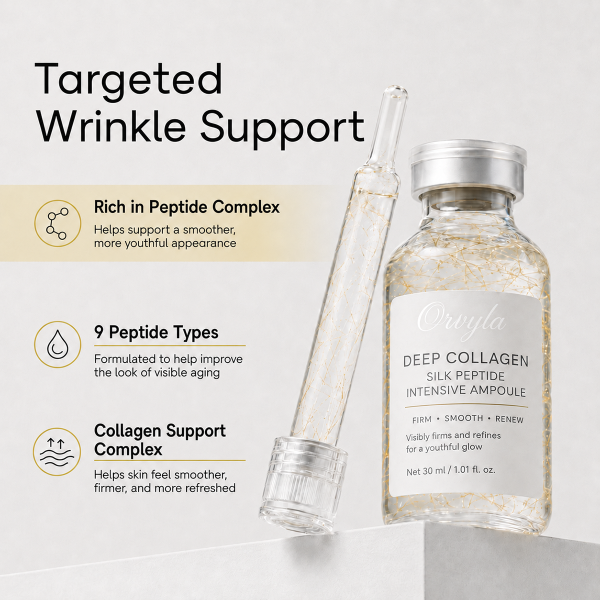 Silk Peptide Firming Ampoule – Hydrating Serum for Smoother, Plumper-Looking Skin