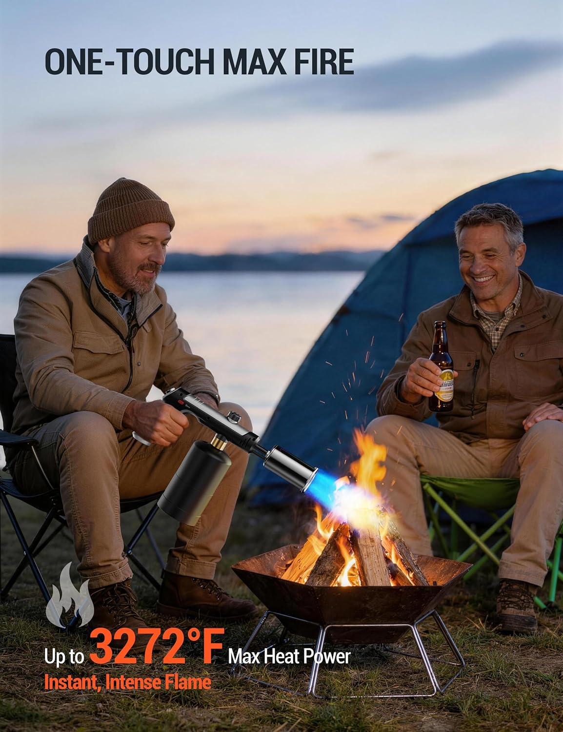 🔥High-Heat Propane Torch – Adjustable Flame Torch for BBQ, Grilling & Charcoal Lighting, Soldering & Outdoor Use