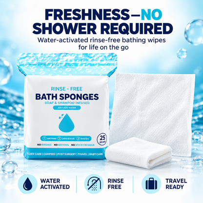 Rinse Free Bathing Wipes🚿Hypoallergenic & pH Balanced😙Freshness Anytime, Anywhere!