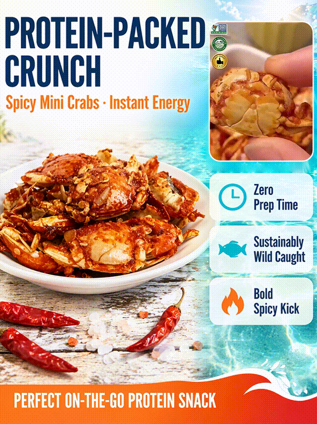 🦀 Spicy Crispy Baby Crabs – Ready-to-Eat Deep-Sea Crab Snack