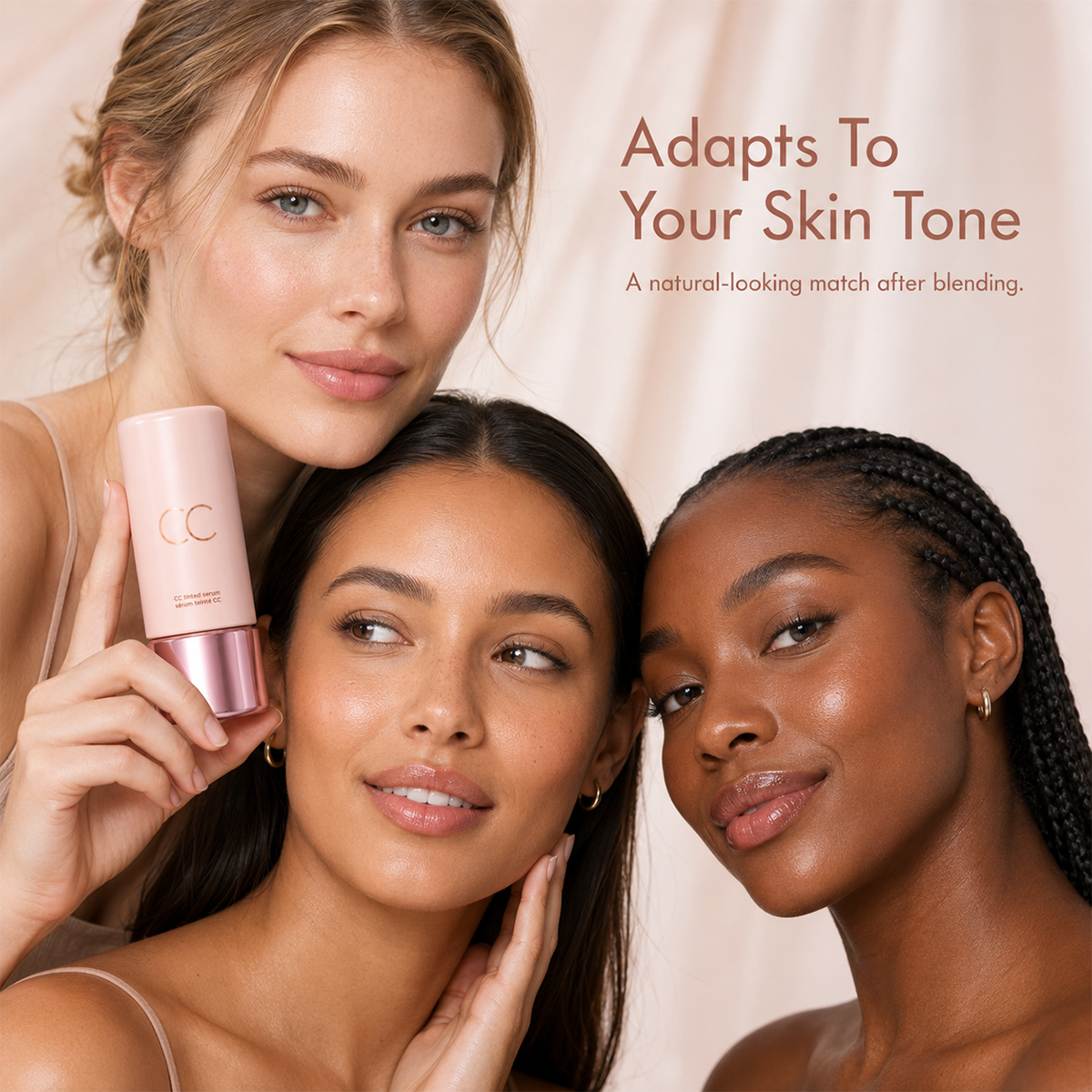 CC Color-Correcting Tinted Serum – Lightweight, Shade-Adaptive Coverage with 24H Hydration & 16H Waterproof Wear